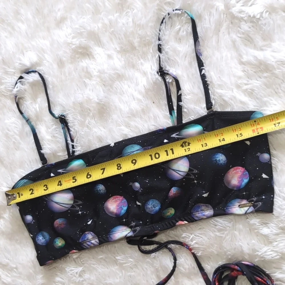 Blackmilk Galaxy Paper Universe Roped In Strappy Space Bandeau Bikini Top Large